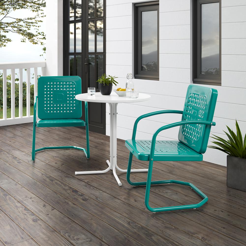 Bates 3Pc Retro Outdoor Bistro Set - Bistro Table & 2 Armchairs