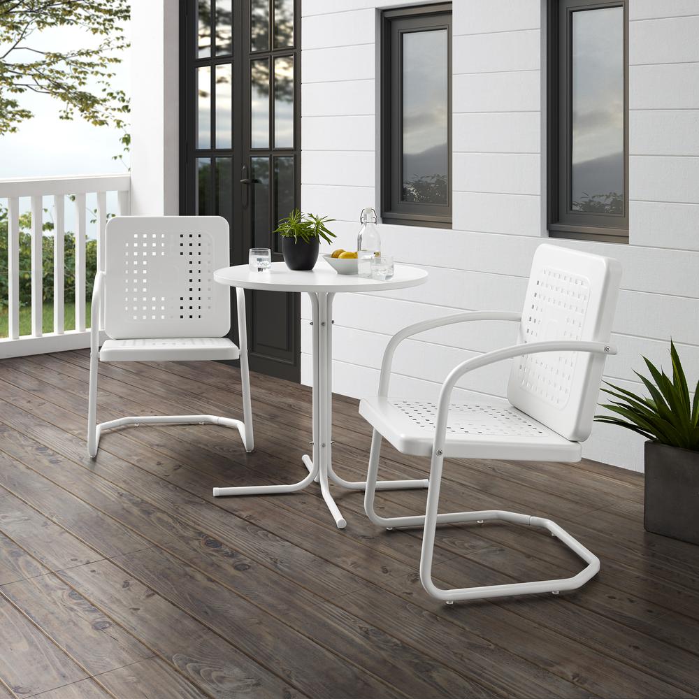 Bates 3Pc Retro Outdoor Bistro Set - Bistro Table & 2 Armchairs