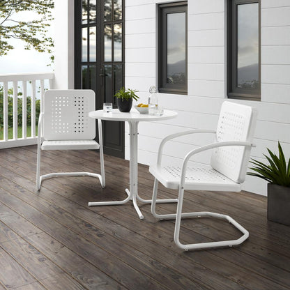Bates 3Pc Retro Outdoor Bistro Set - Bistro Table & 2 Armchairs