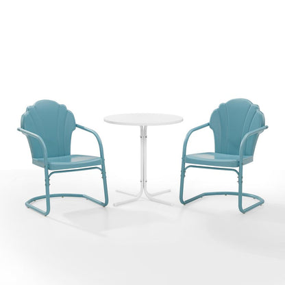 Tulip 3Pc Retro Outdoor Bistro Set - Bistro Table & 2 Chairs