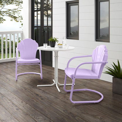 Tulip 3Pc Retro Outdoor Bistro Set - Bistro Table & 2 Chairs