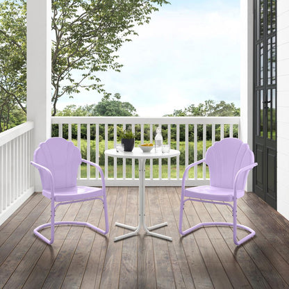 Tulip 3Pc Retro Outdoor Bistro Set - Bistro Table & 2 Chairs