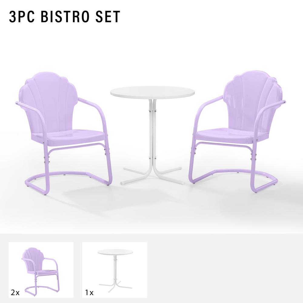 Tulip 3Pc Retro Outdoor Bistro Set - Bistro Table & 2 Chairs