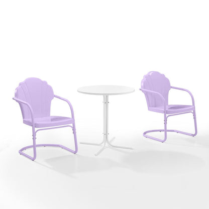Tulip 3Pc Retro Outdoor Bistro Set - Bistro Table & 2 Chairs