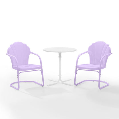 Tulip 3Pc Retro Outdoor Bistro Set - Bistro Table & 2 Chairs