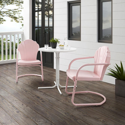 Tulip 3Pc Retro Outdoor Bistro Set - Bistro Table & 2 Chairs
