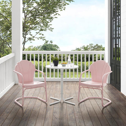 Tulip 3Pc Retro Outdoor Bistro Set - Bistro Table & 2 Chairs