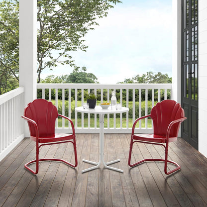 Tulip 3Pc Retro Outdoor Bistro Set - Bistro Table & 2 Chairs