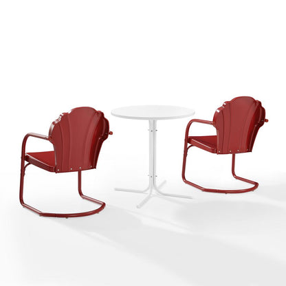 Tulip 3Pc Retro Outdoor Bistro Set - Bistro Table & 2 Chairs