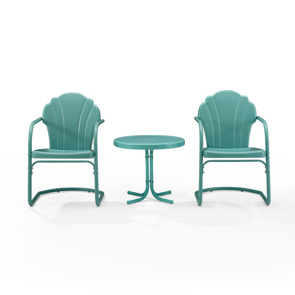 Tulip 3Pc Retro Outdoor Chair Set - Side Table & 2 Chairs