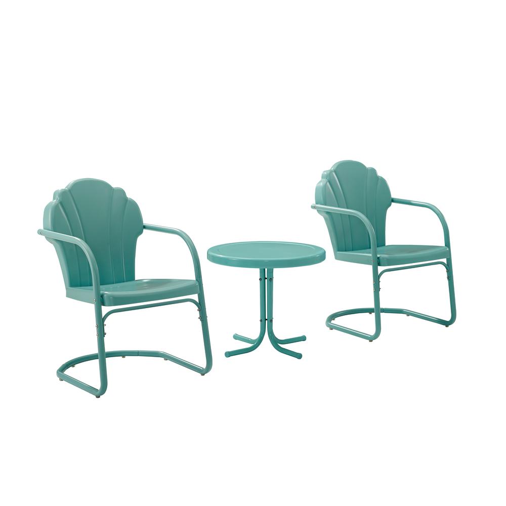 Tulip 3Pc Retro Outdoor Chair Set - Side Table & 2 Chairs