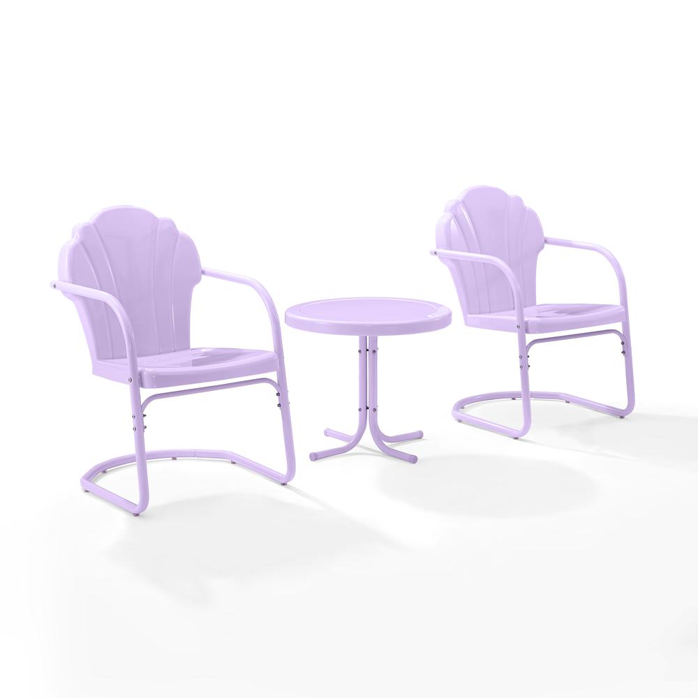 Tulip 3Pc Retro Outdoor Chair Set - Side Table & 2 Chairs