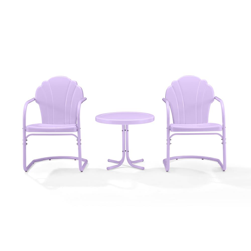 Tulip 3Pc Retro Outdoor Chair Set - Side Table & 2 Chairs