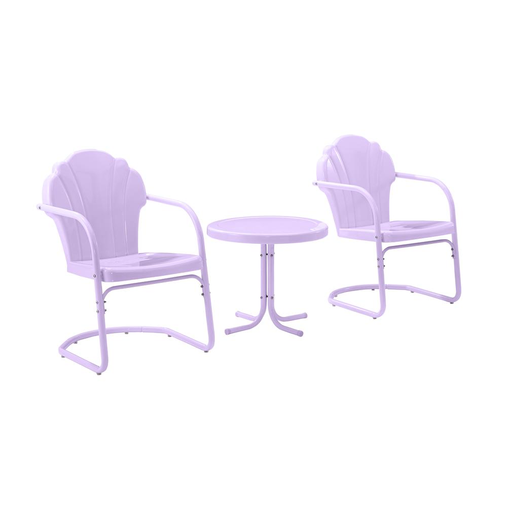 Tulip 3Pc Retro Outdoor Chair Set - Side Table & 2 Chairs