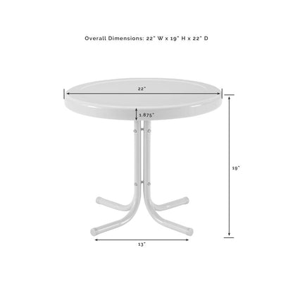 Tulip 3Pc Retro Outdoor Chair Set - Side Table & 2 Chairs