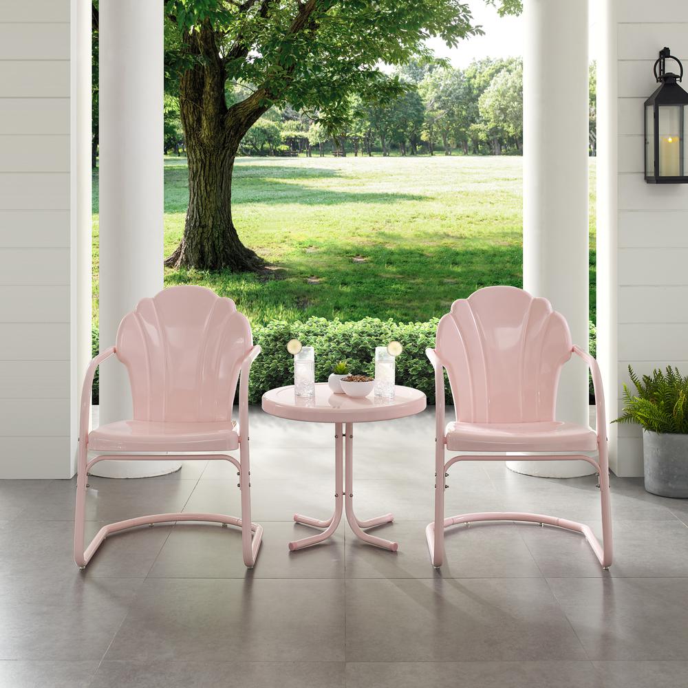 Tulip 3Pc Retro Outdoor Chair Set - Side Table & 2 Chairs