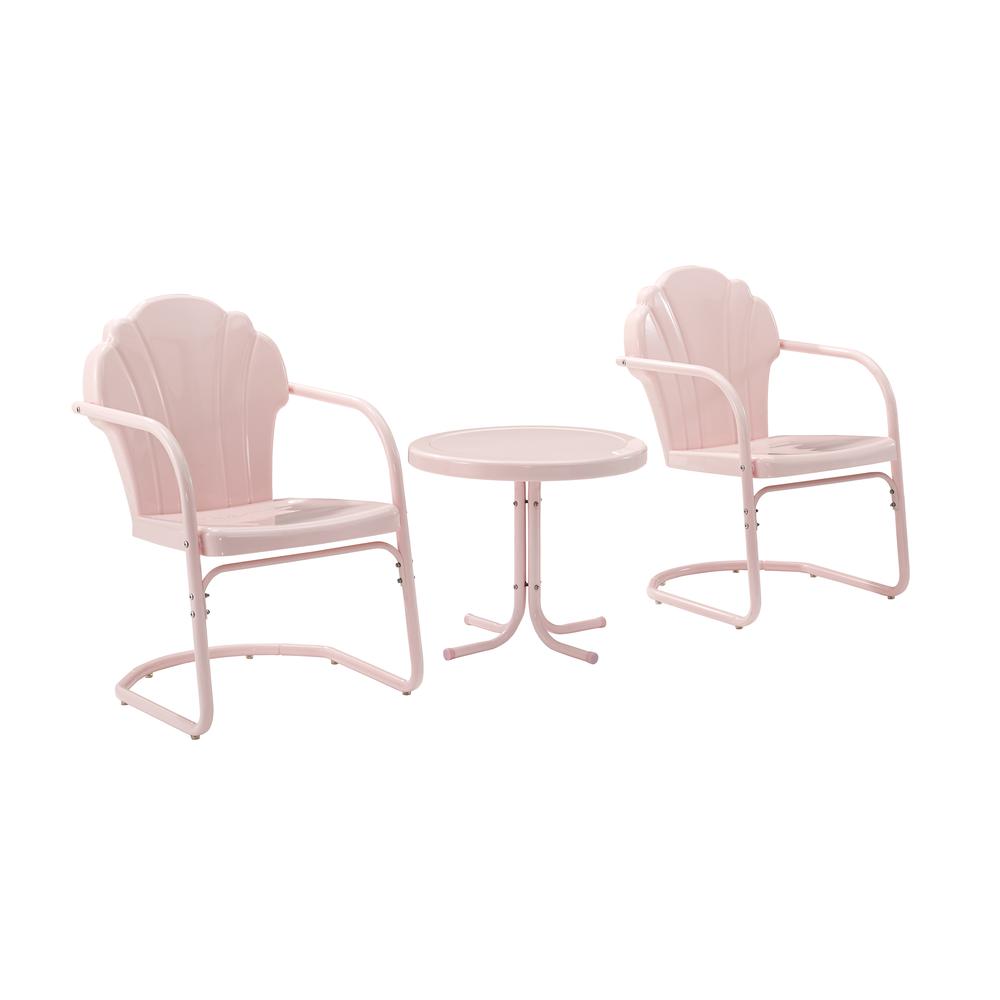 Tulip 3Pc Retro Outdoor Chair Set - Side Table & 2 Chairs