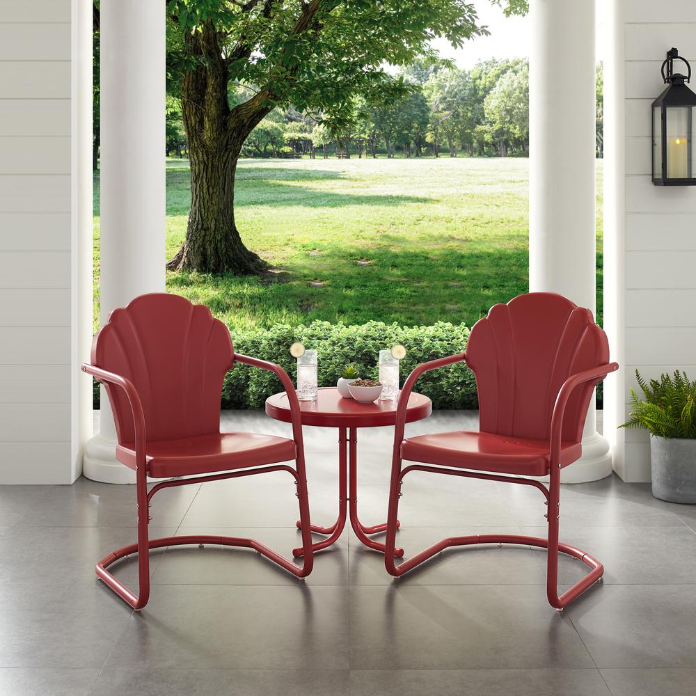 Tulip 3Pc Retro Outdoor Chair Set - Side Table & 2 Chairs