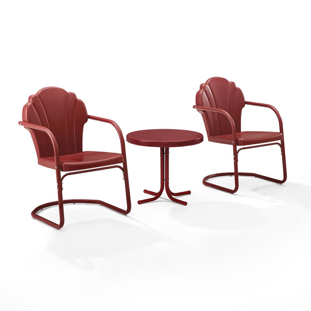 Tulip 3Pc Retro Outdoor Chair Set - Side Table & 2 Chairs