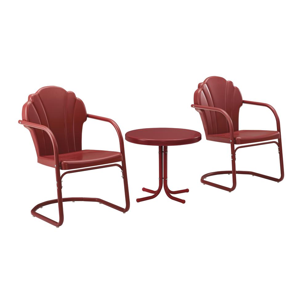 Tulip 3Pc Retro Outdoor Chair Set - Side Table & 2 Chairs