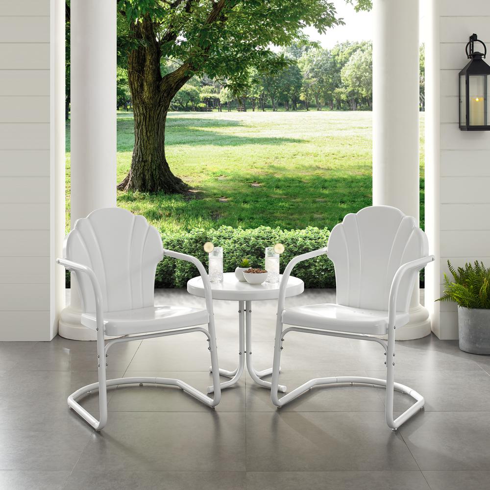 Tulip 3Pc Retro Outdoor Chair Set - Side Table & 2 Chairs