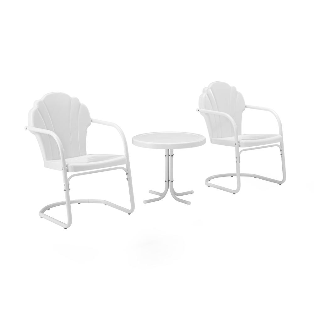 Tulip 3Pc Retro Outdoor Chair Set - Side Table & 2 Chairs