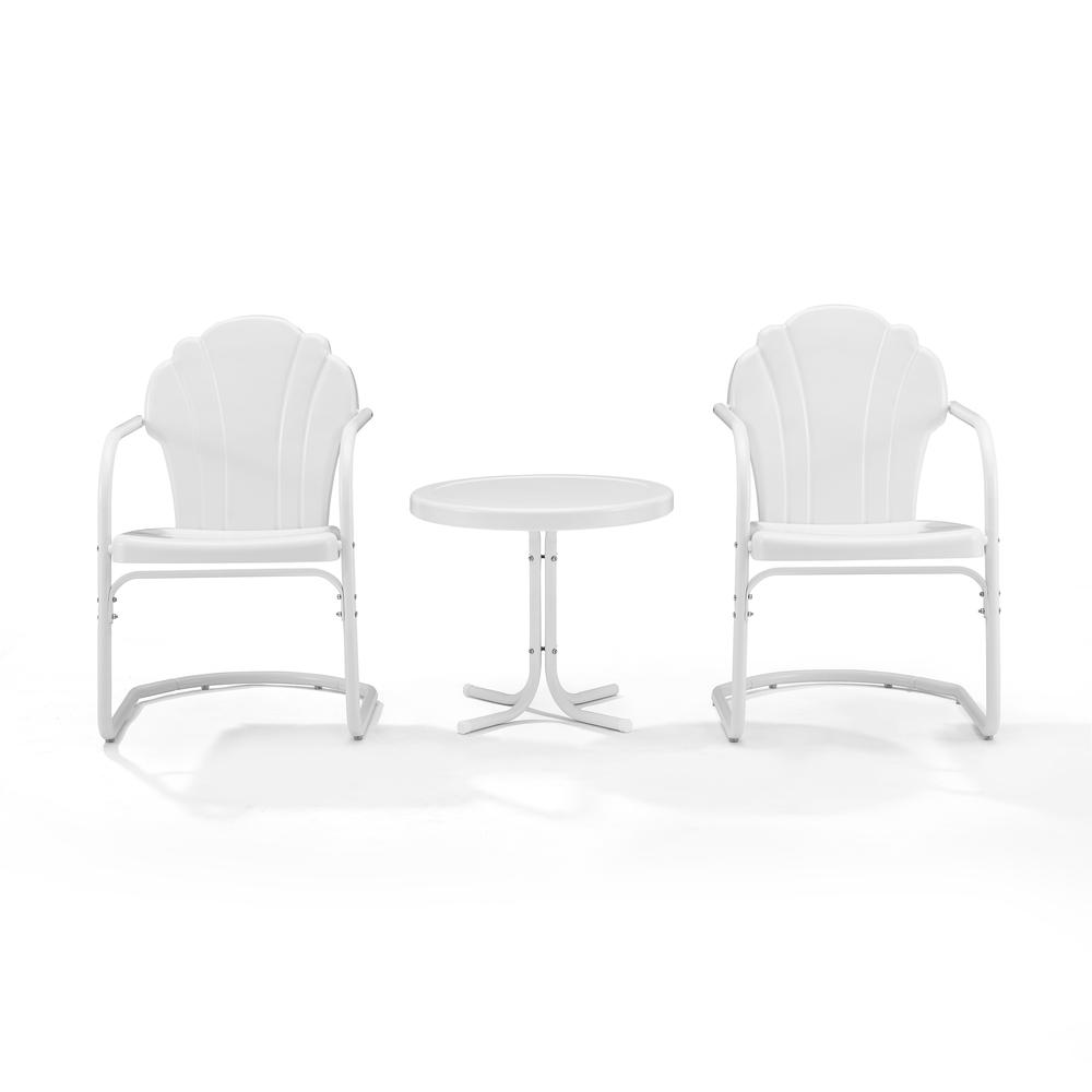Tulip 3Pc Retro Outdoor Chair Set - Side Table & 2 Chairs