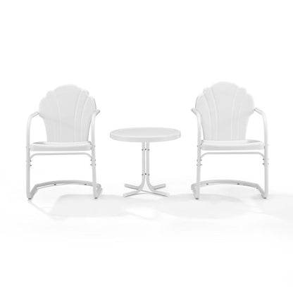 Tulip 3Pc Retro Outdoor Chair Set - Side Table & 2 Chairs