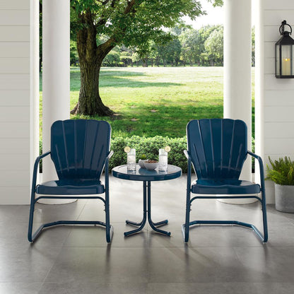 Ridgeland 3Pc Retro Outdoor Chair Set - Side Table & 2 Chairs