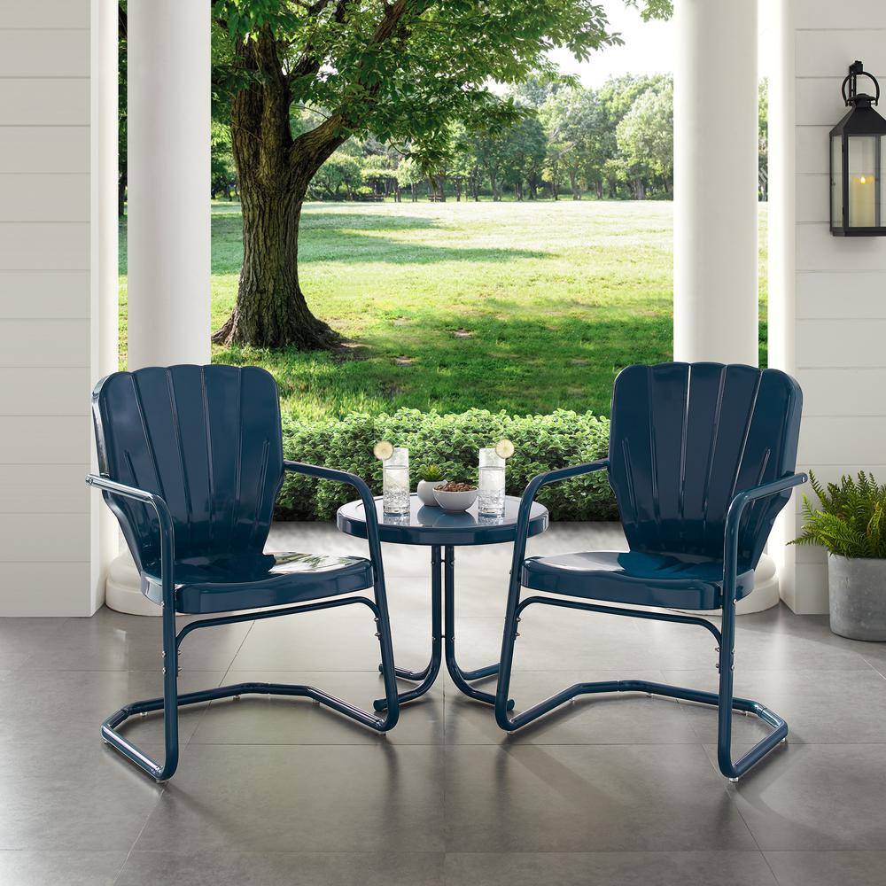 Ridgeland 3Pc Retro Outdoor Chair Set - Side Table & 2 Chairs
