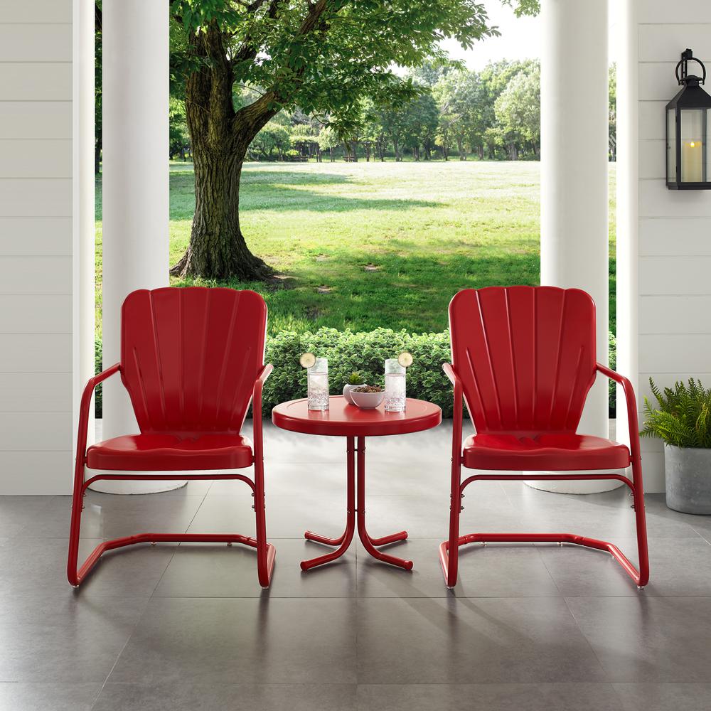 Ridgeland 3Pc Retro Outdoor Chair Set - Side Table & 2 Chairs