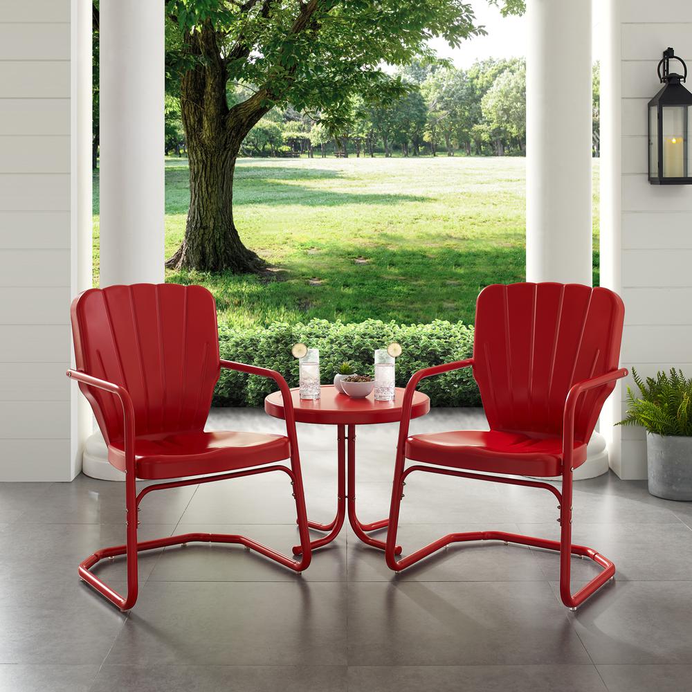 Ridgeland 3Pc Retro Outdoor Chair Set - Side Table & 2 Chairs