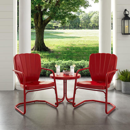 Ridgeland 3Pc Retro Outdoor Chair Set - Side Table & 2 Chairs