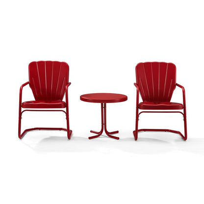 Ridgeland 3Pc Retro Outdoor Chair Set - Side Table & 2 Chairs