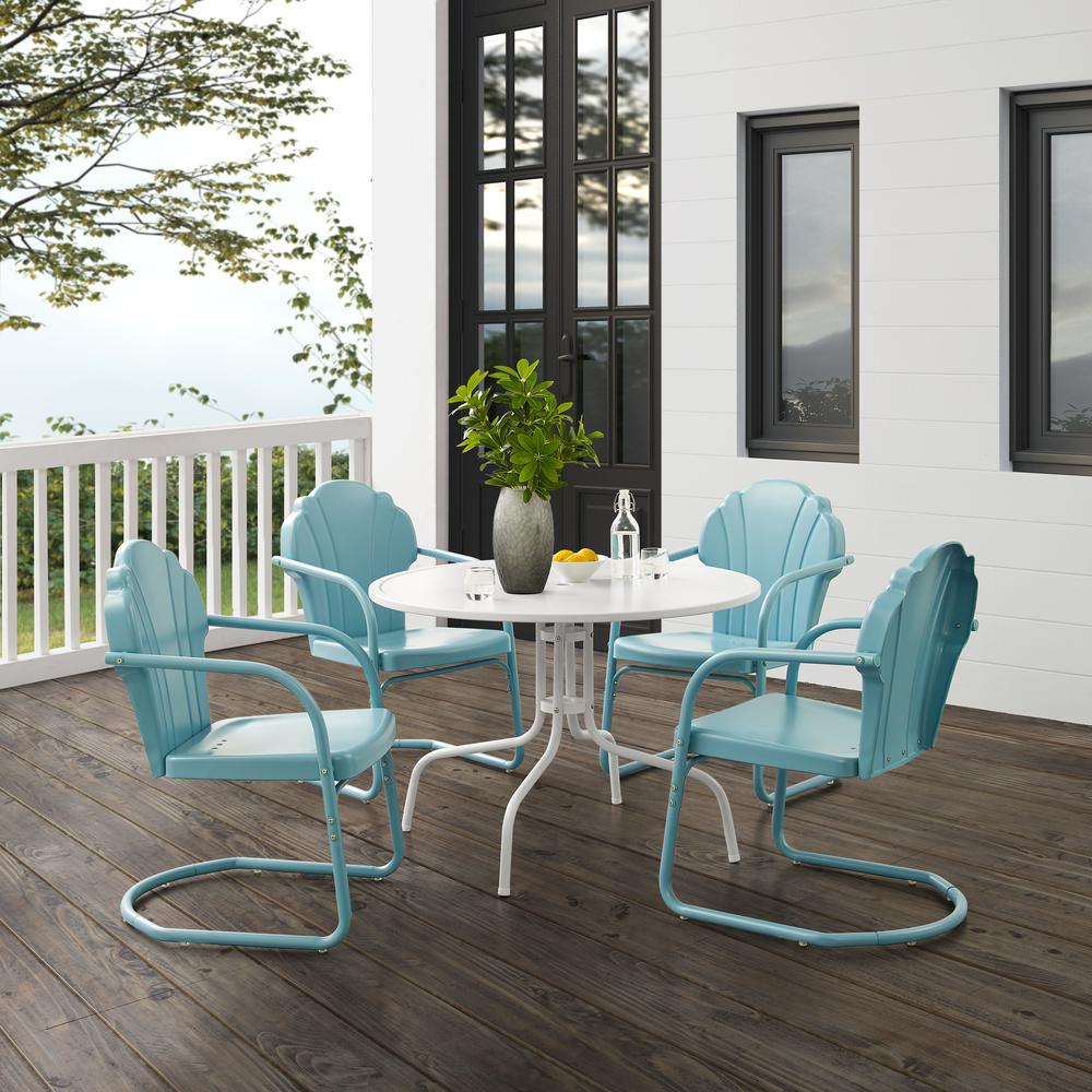 Tulip 5Pc Retro Outdoor Dining Set - Dining Table & 4 Chairs