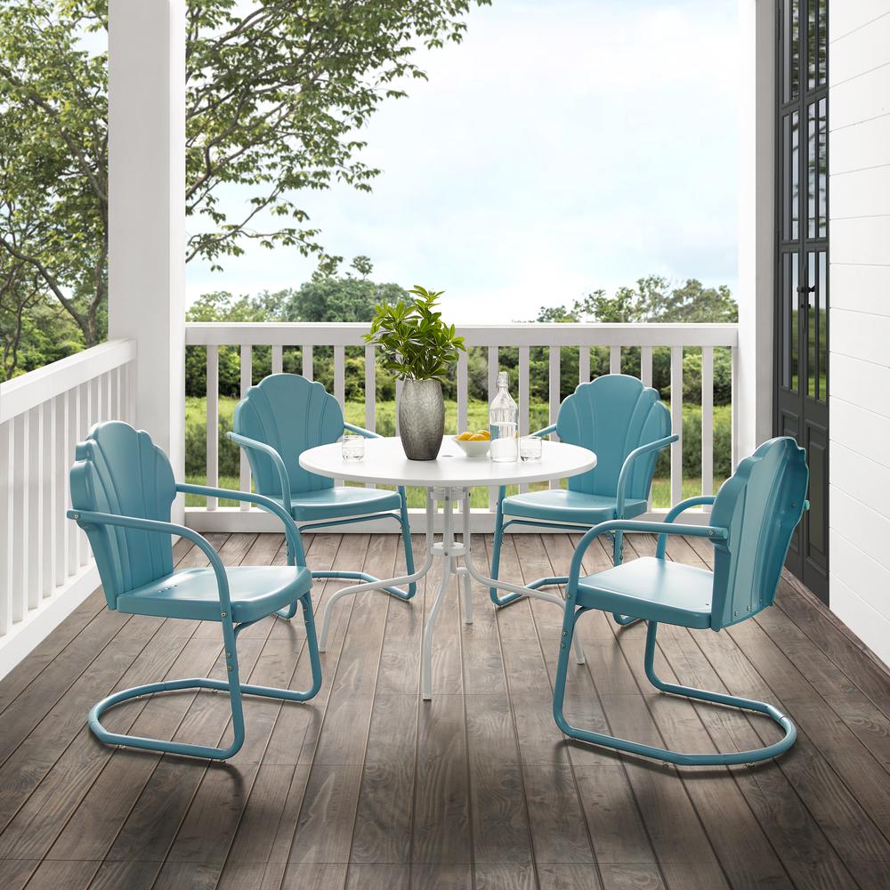 Tulip 5Pc Retro Outdoor Dining Set - Dining Table & 4 Chairs