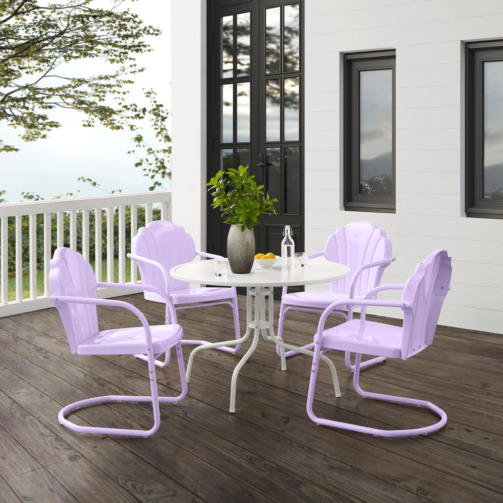 Tulip 5Pc Retro Outdoor Dining Set - Dining Table & 4 Chairs