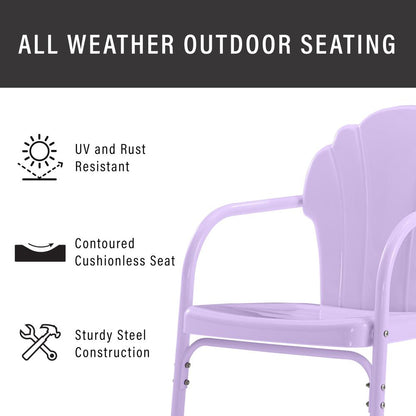 Tulip 5Pc Retro Outdoor Dining Set - Dining Table & 4 Chairs