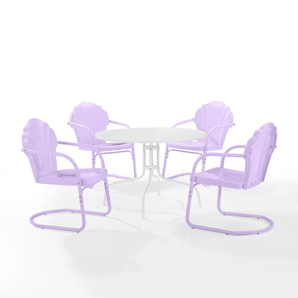 Tulip 5Pc Retro Outdoor Dining Set - Dining Table & 4 Chairs