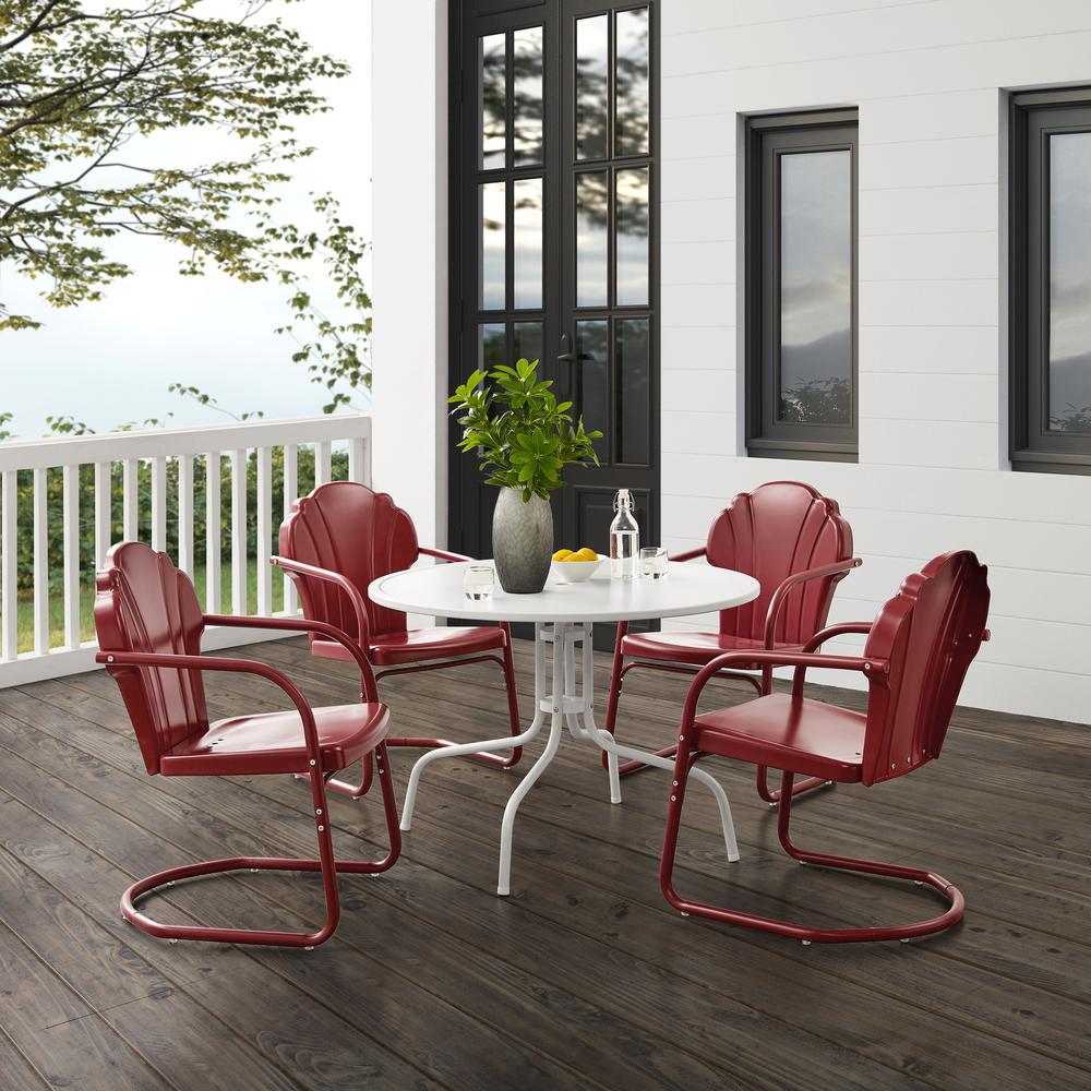 Tulip 5Pc Retro Outdoor Dining Set - Dining Table & 4 Chairs