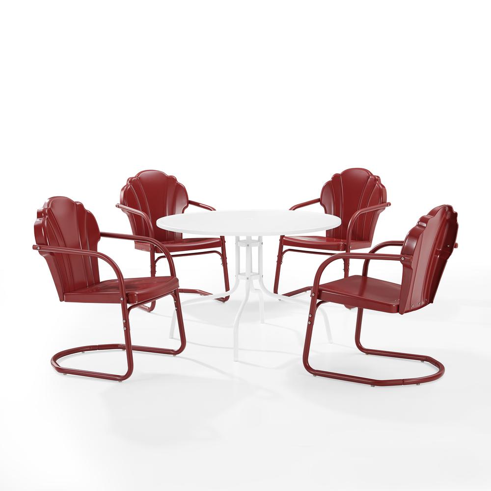 Tulip 5Pc Retro Outdoor Dining Set - Dining Table & 4 Chairs