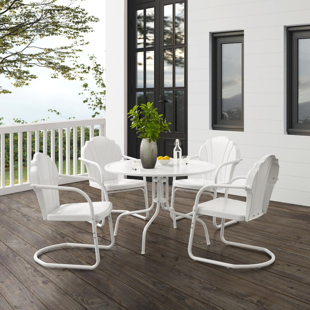 Tulip 5Pc Retro Outdoor Dining Set - Dining Table & 4 Chairs