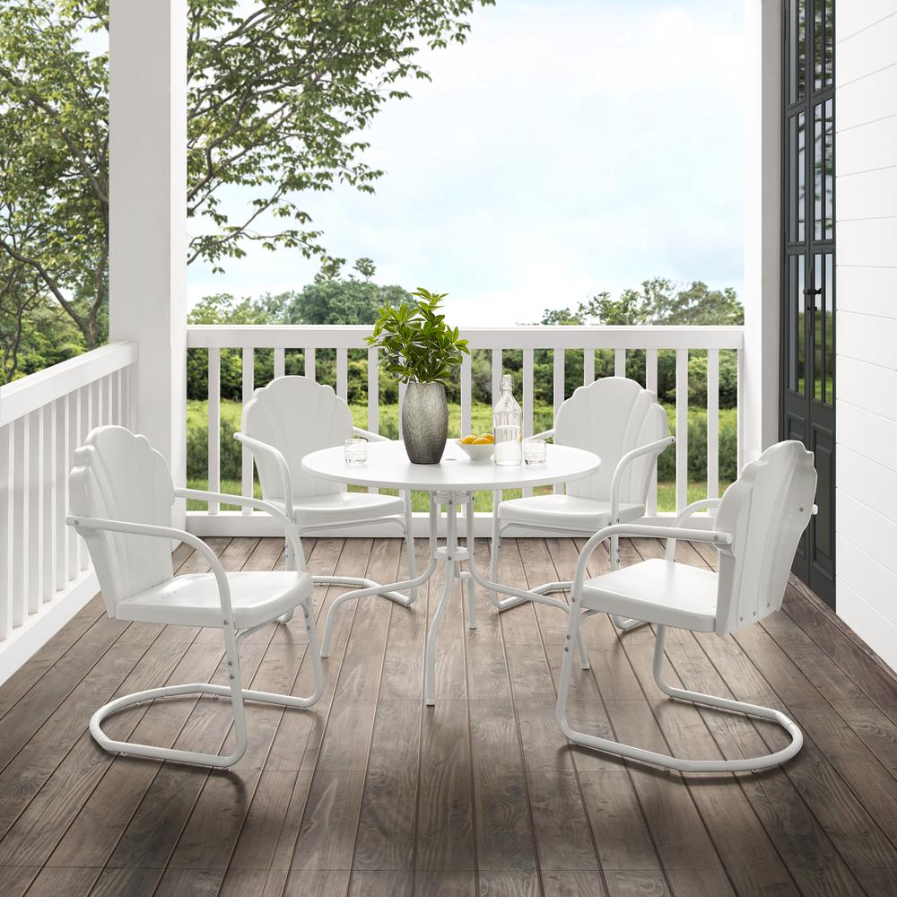 Tulip 5Pc Retro Outdoor Dining Set - Dining Table & 4 Chairs