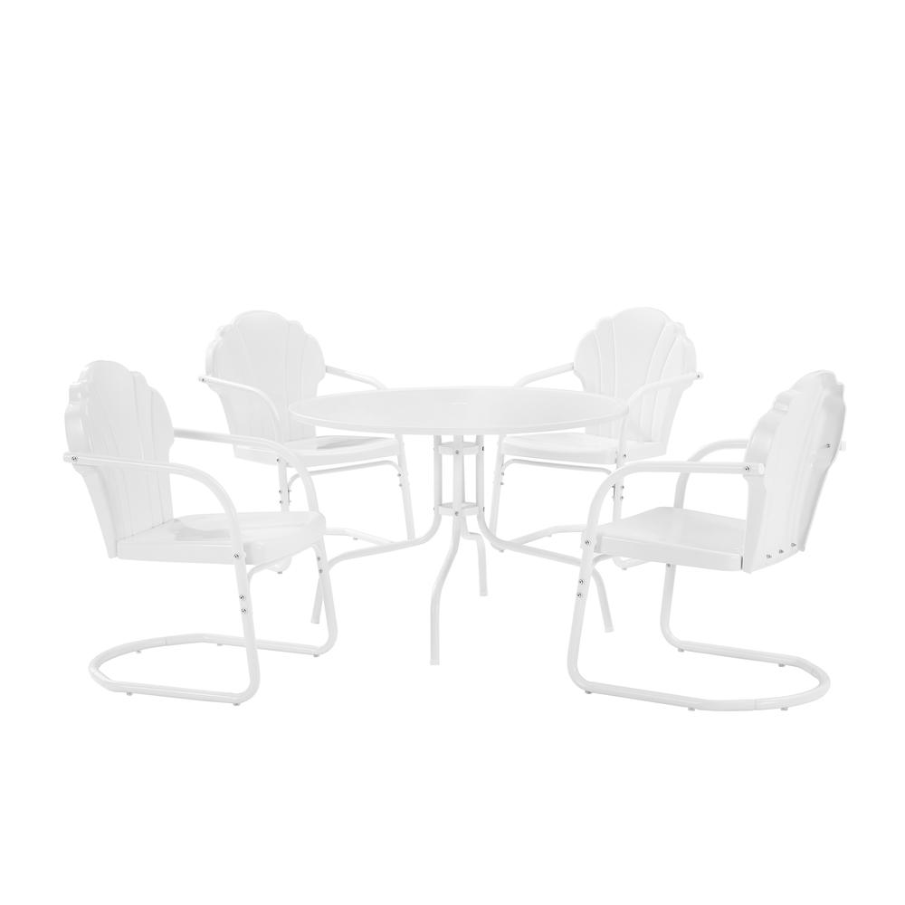 Tulip 5Pc Retro Outdoor Dining Set - Dining Table & 4 Chairs