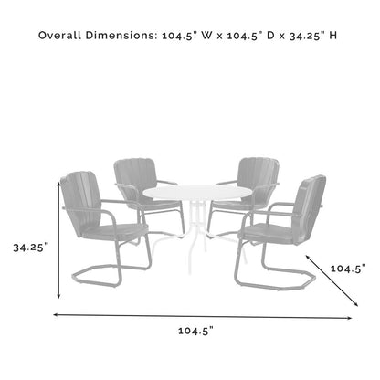 Ridgeland 5Pc Round Retro Outdoor Dining Set - Dining Table & 4 Chairs