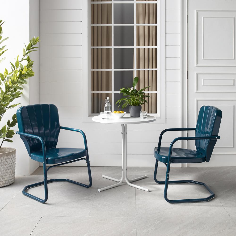 Ridgeland 3Pc Retro Outdoor Bistro Set - Bistro Table & 2 Chairs