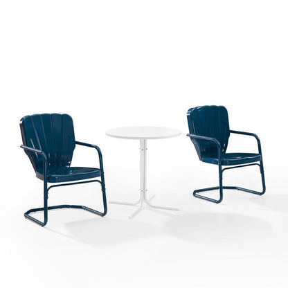 Ridgeland 3Pc Retro Outdoor Bistro Set - Bistro Table & 2 Chairs