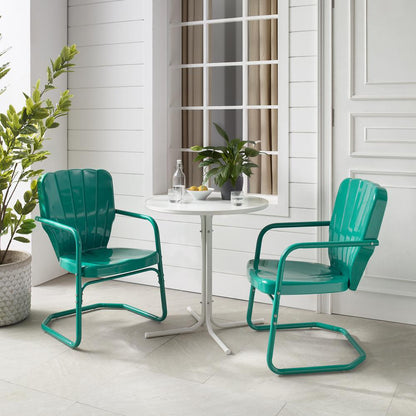 Ridgeland 3Pc Retro Outdoor Bistro Set - Bistro Table & 2 Chairs