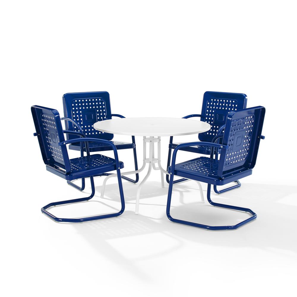 Bates 5Pc Round Retro Outdoor Dining Set - Dining Table & 4 Armchairs