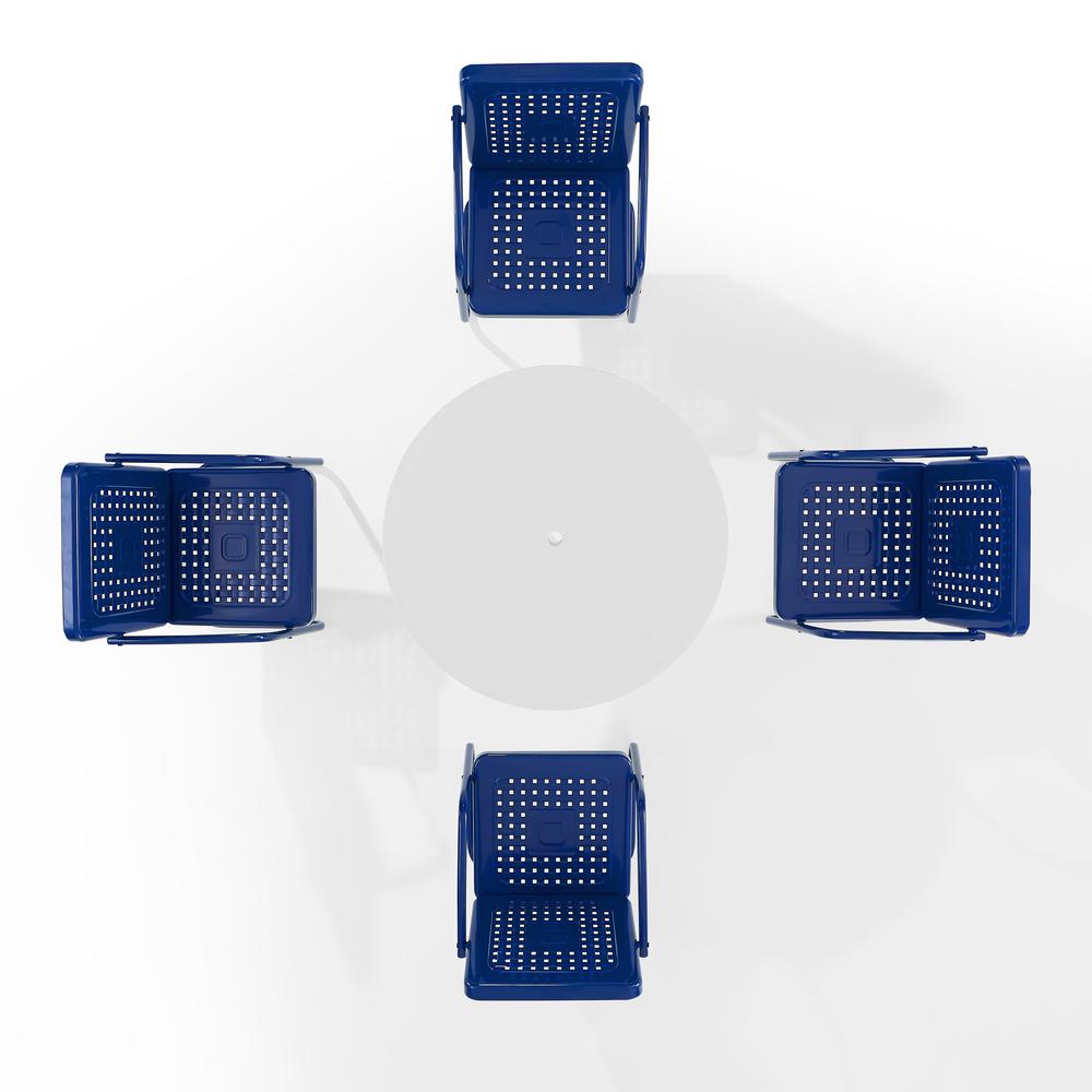 Bates 5Pc Round Retro Outdoor Dining Set - Dining Table & 4 Armchairs